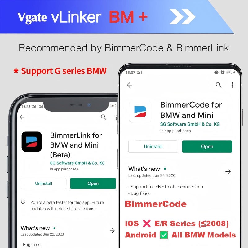 Vgate vLinker BM+ OBD2 Bluetooth Scanner for BMW/Mini BimmerCode, Car Code Reader for iOS, Android, and Windows - Image 3